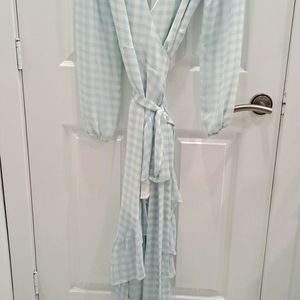 Wayf wrap dress, size 8, blue and white.